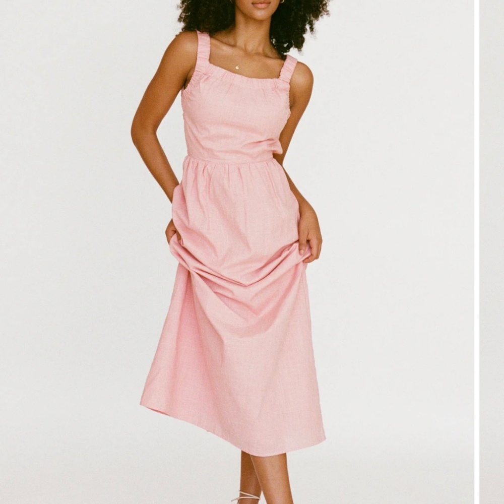 Sabo Backless Sondra Midi Dress - Pink, Size Medium